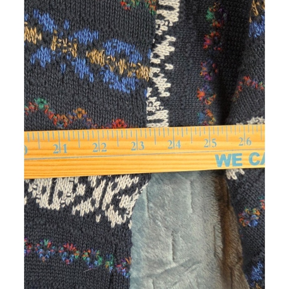 Vintage Alexander Julian Colours Sweater Men's XL Blue Geometric Striped - Picture 5 of 6